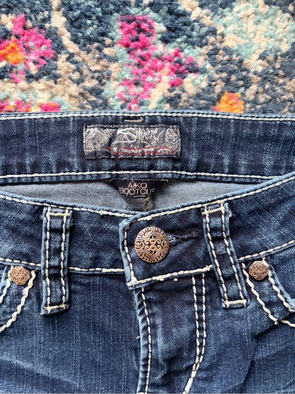 Aiko Bootcut Silver Jeans W26/L33 - Picture 3 of 6